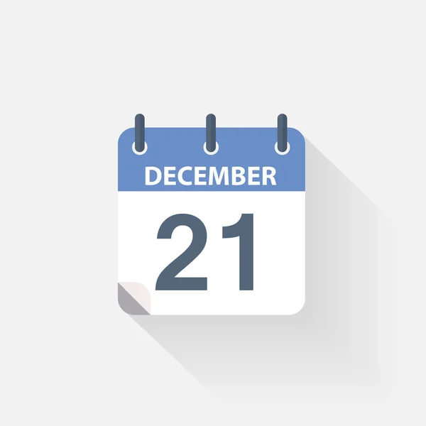 Het pictogram van de kalender van 21 december — Stockvector