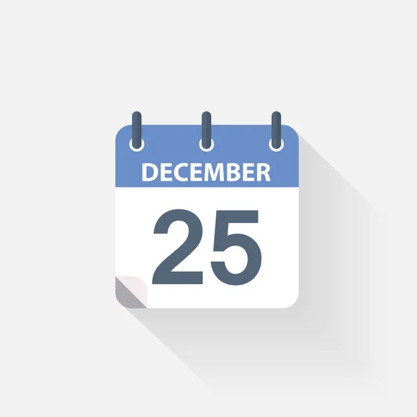 25 December-naptár ikonra — Stock Vector