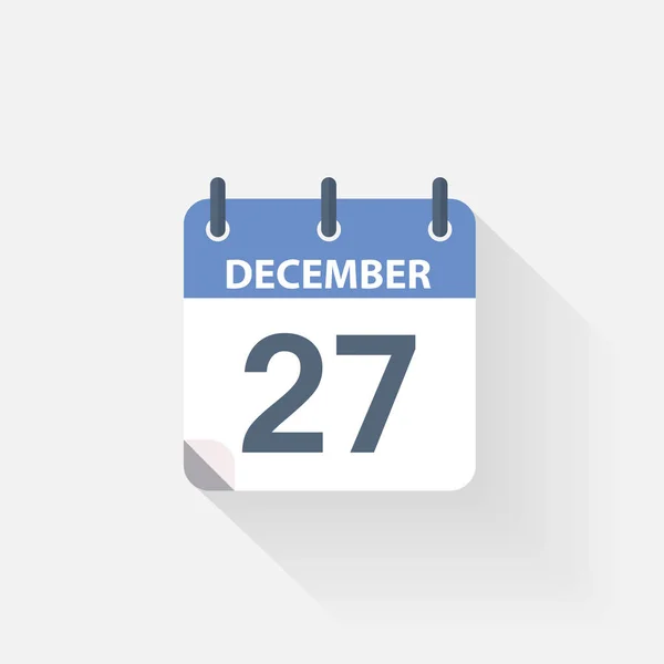 27 december naptár ikonra — Stock Vector