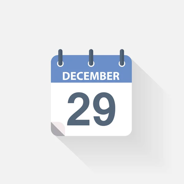 Het pictogram van de kalender van 29 december — Stockvector