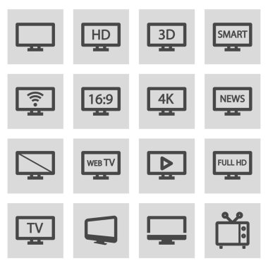 Vektör hat tv Icons set