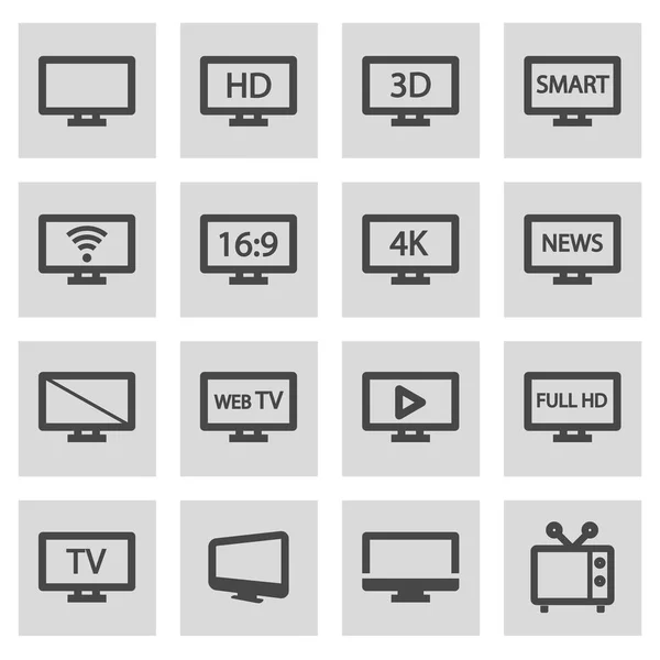 Διάνυσμα γραμμή τηλεόραση εικόνες set — Διανυσματικό Αρχείο