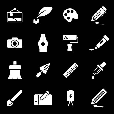 Vektör beyaz sanat Icons set