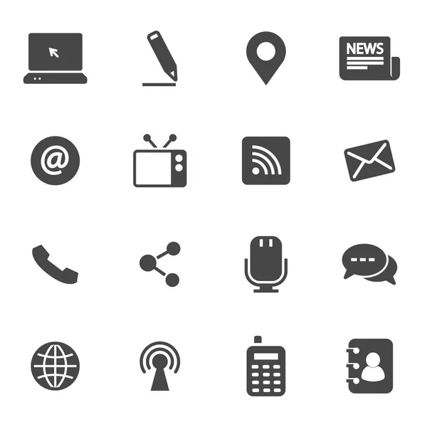 Set di icone di comunicazione nero vettoriale — Vettoriale Stock