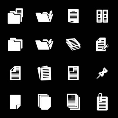 Vektör beyaz belge Icons set