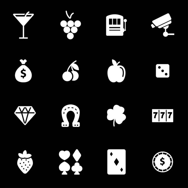 Ensemble d'icônes de casino blanc vectoriel — Image vectorielle