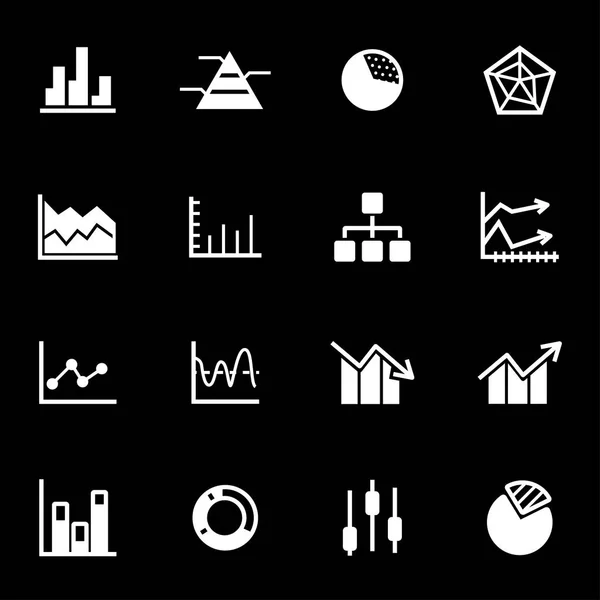 Conjunto de iconos de diagrama blanco vectorial — Vector de stock