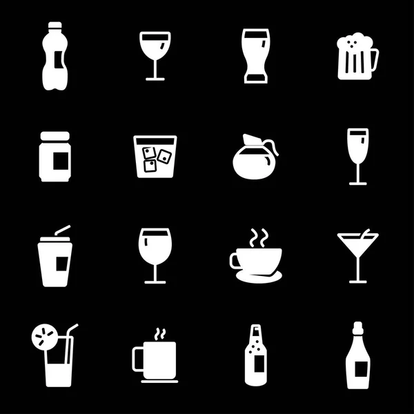 Set de iconos de bebidas blancas vectoriales — Archivo Imágenes Vectoriales