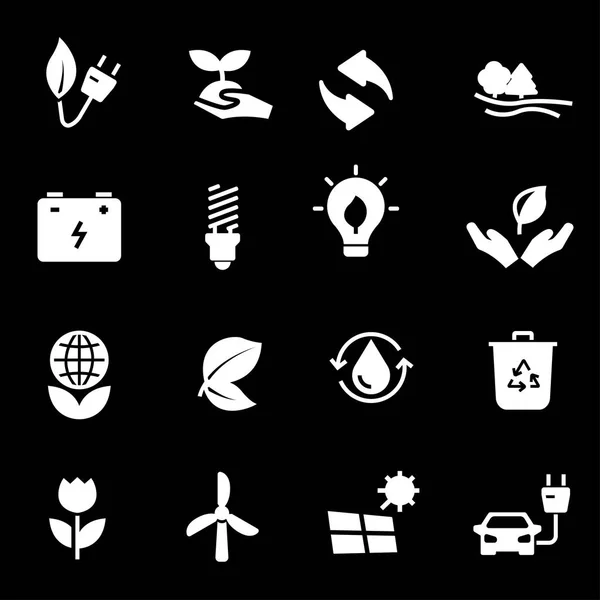 Vector white eco icons set — Stock Vector