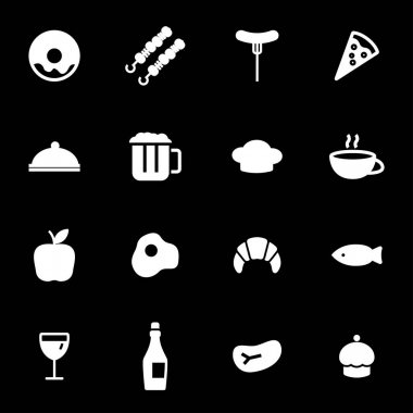 Vektör beyaz gıda Icons set