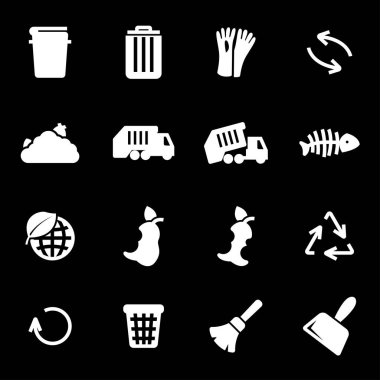 Vektör beyaz çöp Icons set
