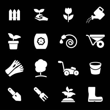 Vektör beyaz Bahçe Icons set