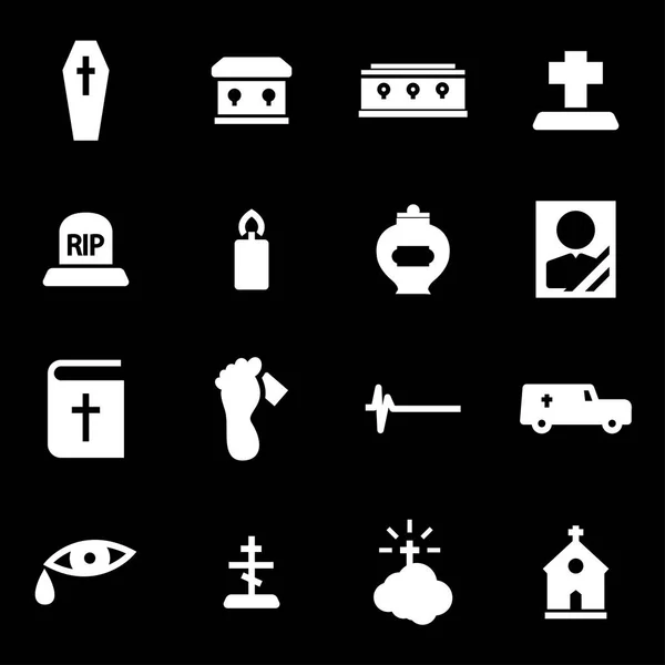 Vector witte begrafenis icons set — Stockvector