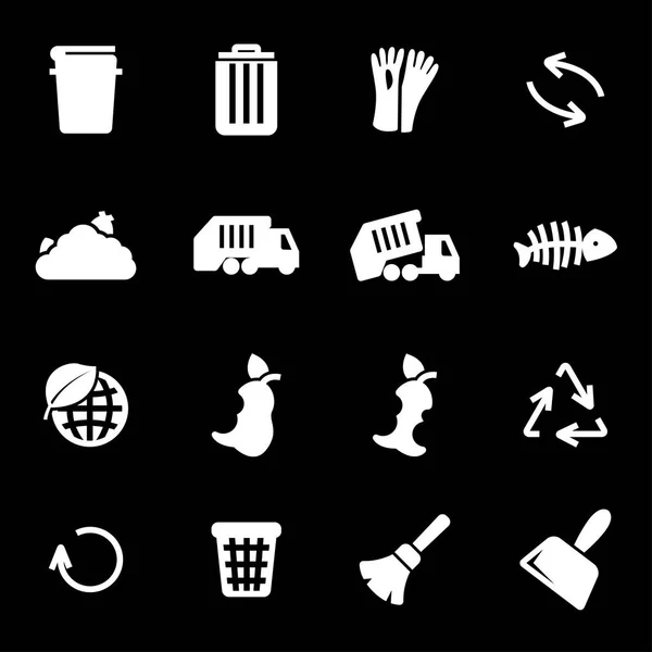 Vector white garbage icons set — Stock Vector