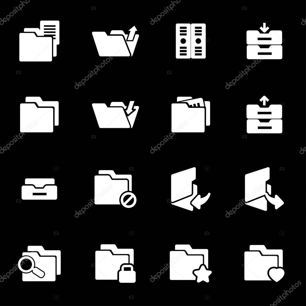 Vector white folder icons set