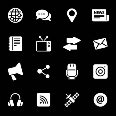 Vektör beyaz Medya Icons set
