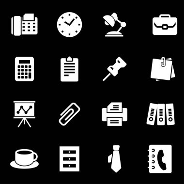 Vektör beyaz ofis Icons set