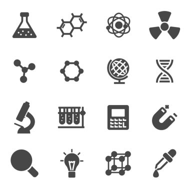 siyah vektör bilim simgeler kümesi