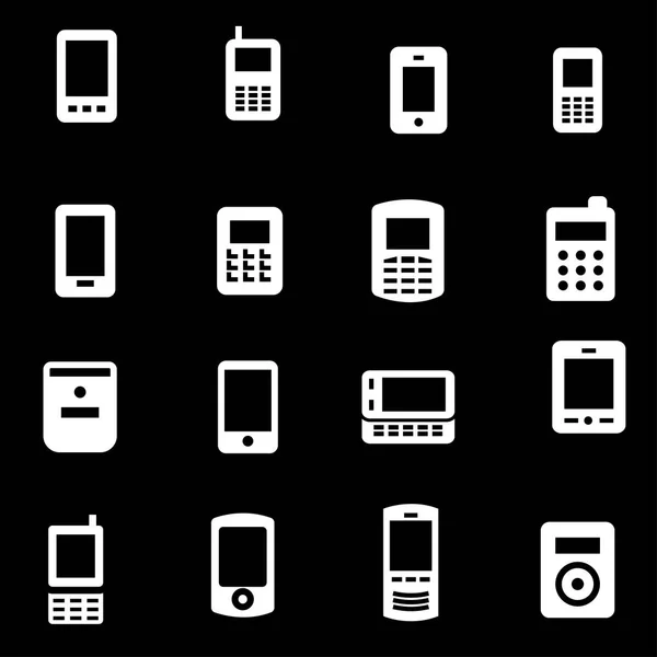 Vector blanco iconos móviles conjunto — Archivo Imágenes Vectoriales