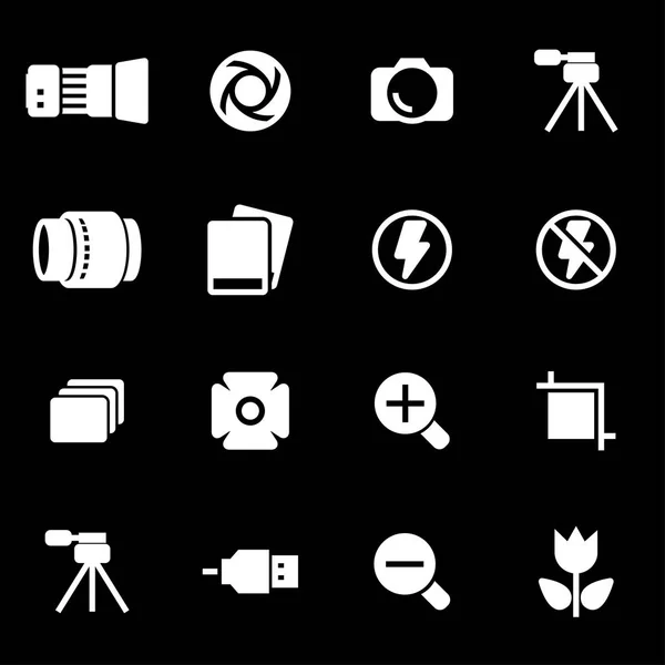 Conjunto de iconos de foto vectorial blanco — Vector de stock