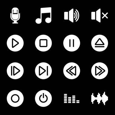 Vektör beyaz ses Icons set