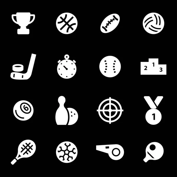 Conjunto de ícones desportivos brancos vetoriais — Vetor de Stock
