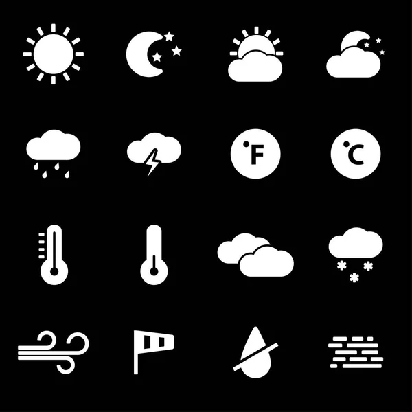 Ensemble d'icônes météo blanc vectoriel — Image vectorielle