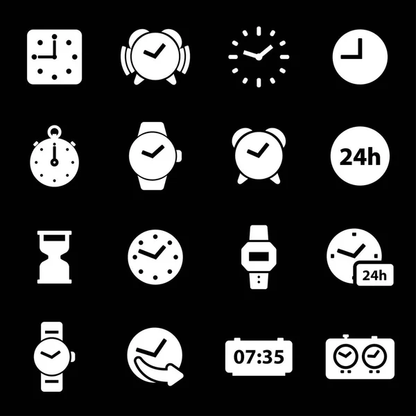 Set di icone del tempo bianco vettoriale — Vettoriale Stock