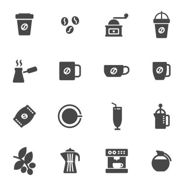 Vektör koyu kahve simgeleri ayarlandı