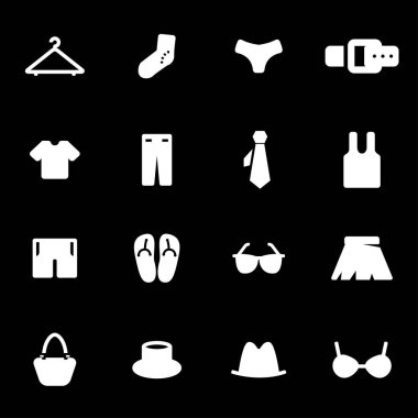 Vektör beyaz elbise Icons set