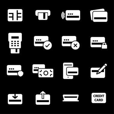 Vektör beyaz kredi kartı Icons set