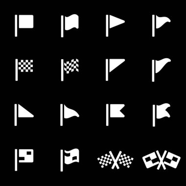 Vektör beyaz bayrak Icons set