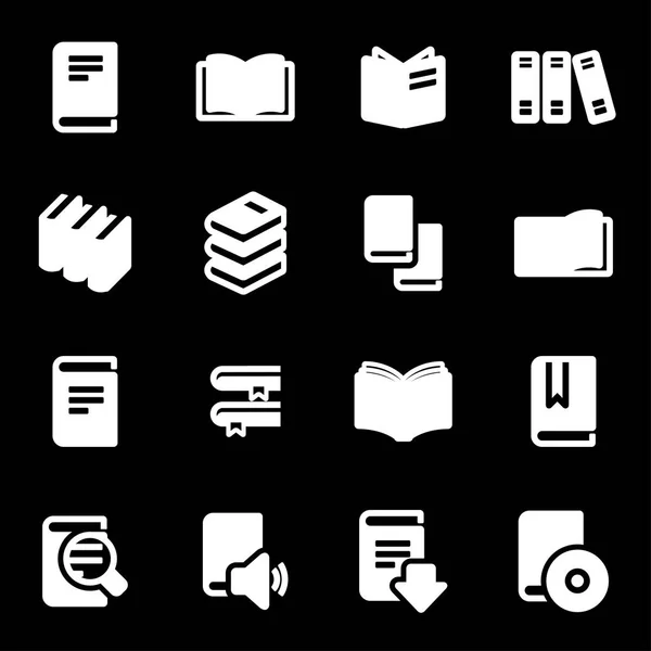 Vector conjunto de iconos de libro blanco — Vector de stock