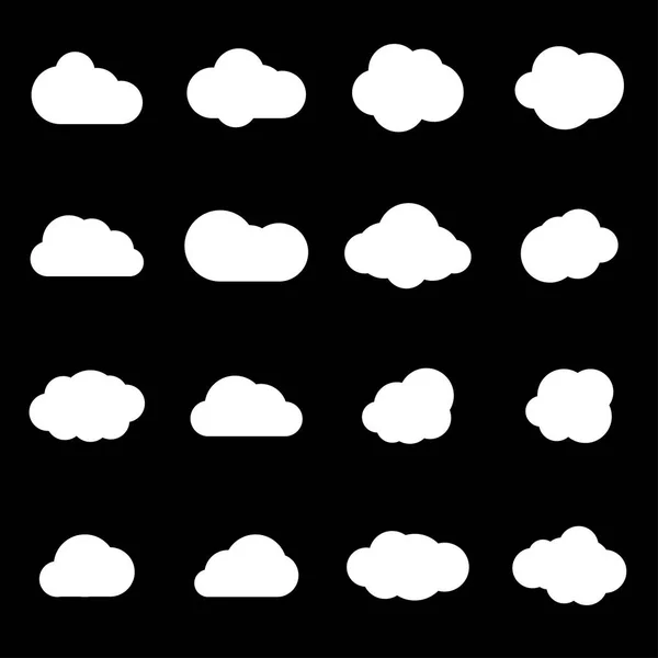 Conjunto de iconos de nube blanca vectorial — Archivo Imágenes Vectoriales