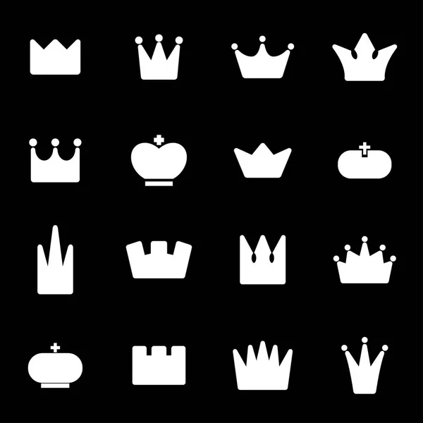 Vektor weiße Krone Symbole gesetzt — Stockvektor