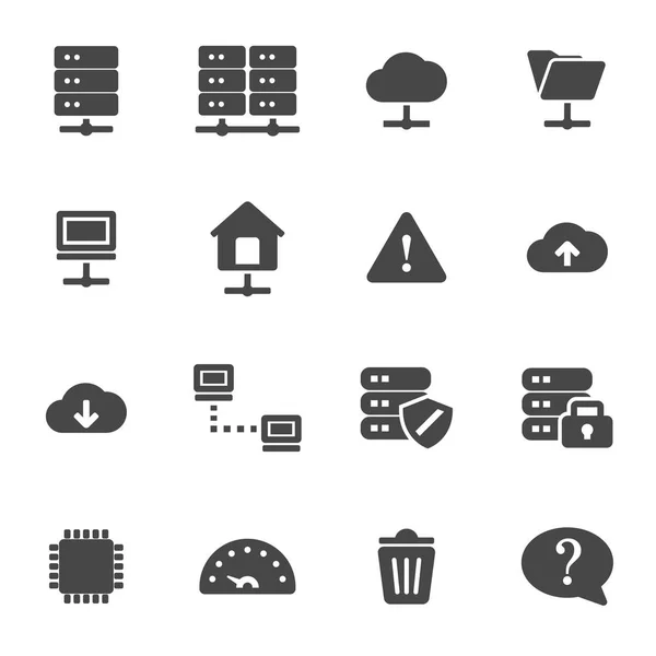 Vector negro ftp iconos conjunto — Vector de stock