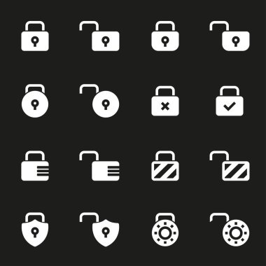 Vektör beyaz kilitleri Icons set