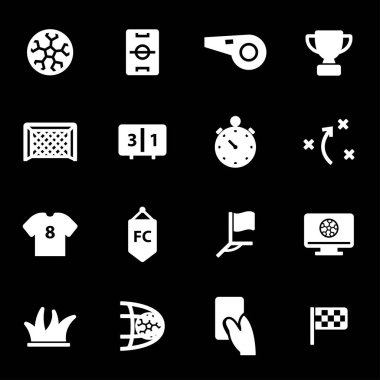 Vektör beyaz futbol Icons set