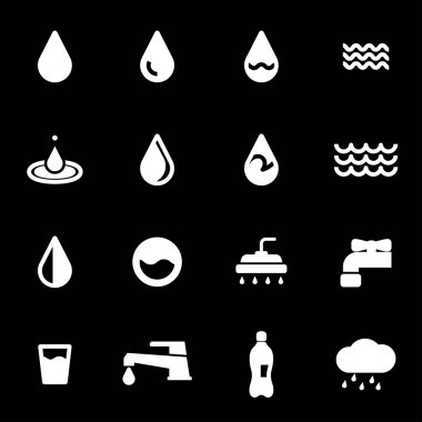 Vektör beyaz su Icons set