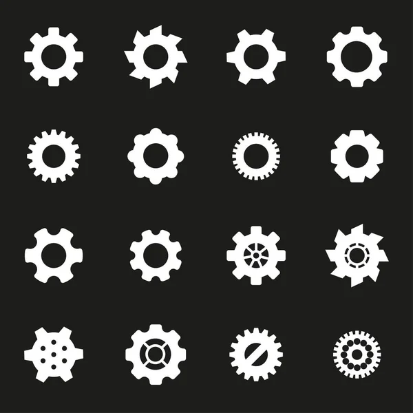 Vector white gear icons set — Stock Vector