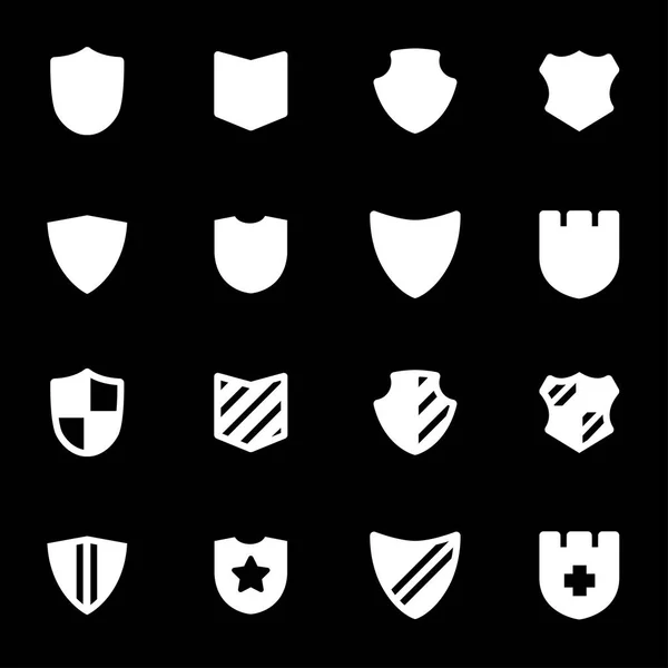 Vector white shield icons set — Stock Vector