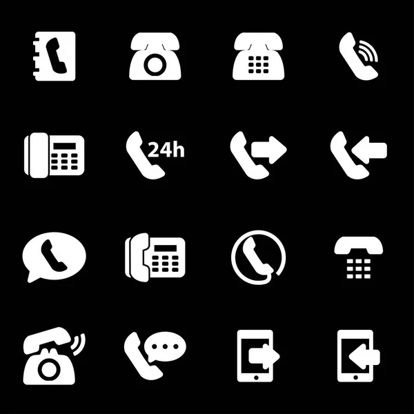 Vector witte pictogrammen telefoontoestel — Stockvector