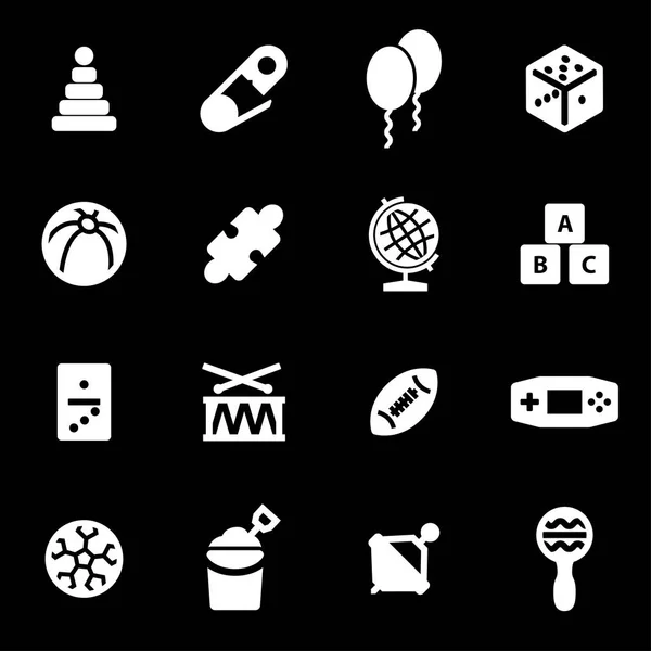 Vector witte speelgoed icons set — Stockvector