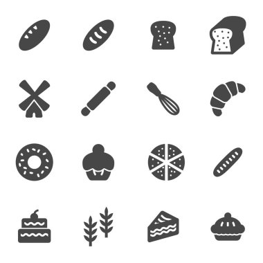 vektör siyah ekmek simgeler kümesi
