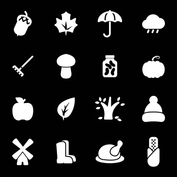 Vector witte herfst icons set — Stockvector