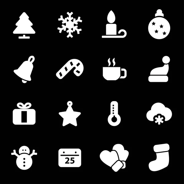 Vector witte winter pictogrammen instellen — Stockvector