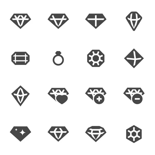 Vector black diamond icons set — Stockvector
