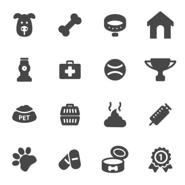 vektör siyah köpek simgeler kümesi