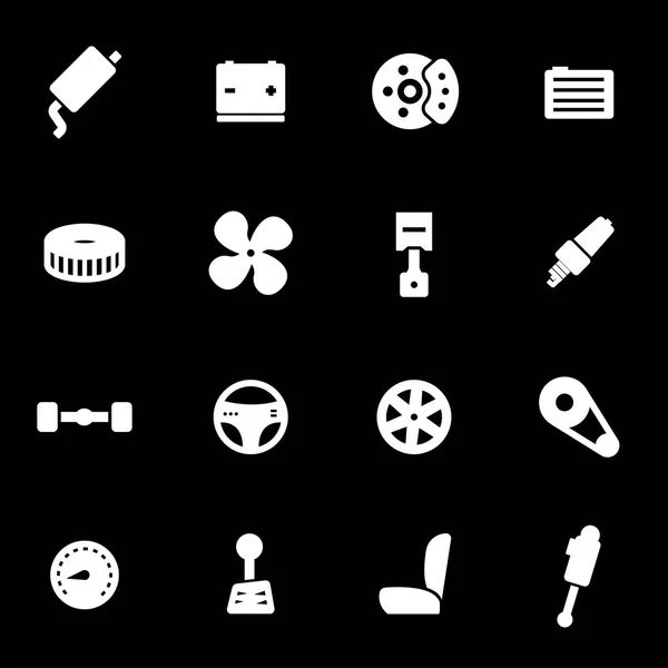 Vector white car parts icons set — Stock Vector