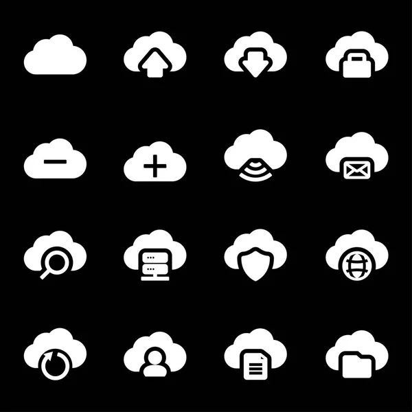 Conjunto de iconos de nube blanca vectorial — Archivo Imágenes Vectoriales